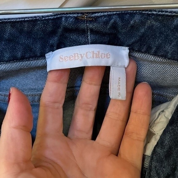 SEE BY CHLOE Flare Blue Denim Jeans in Shady Cobalt 27 - Picture 15 of 16